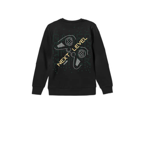 name it KIDS sweater NKMVASHA met backprint zwart Backprint 146 152