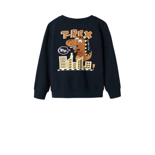 name it MINI sweater NKMVASHA met backprint donkerblauw Backprint 86