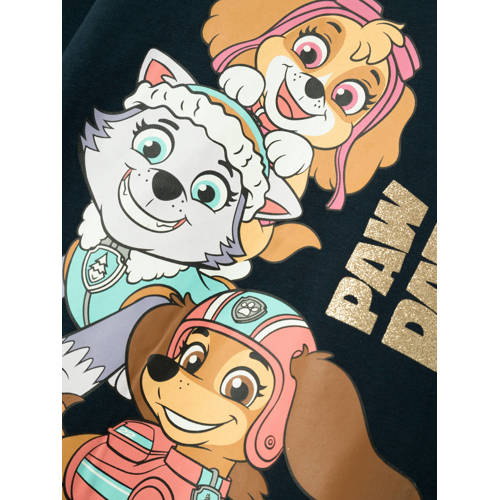 name it MINI Paw Patrol longsleeve NMFNUBINA met printopdruk donkerblauw Meisjes Stretchkatoen Ronde hals 98