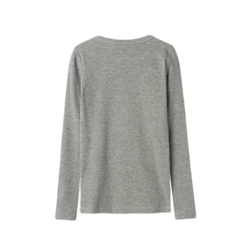 name it KIDS longsleeve NKFNAKAL grijs melange Meisjes Stretchkatoen Ronde hals 122 128