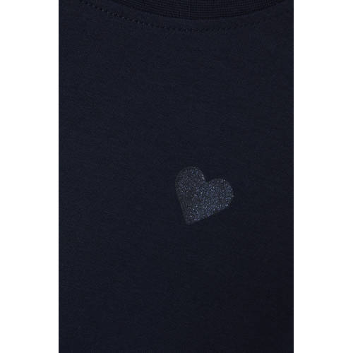 name it KIDS longsleeve NKFVIOLINE donkerblauw Meisjes Katoen Ronde hals 98
