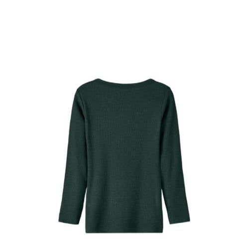 name it MINI longsleeve NMMKAB Groen Jongens Stretchkatoen Ronde hals Effen 116