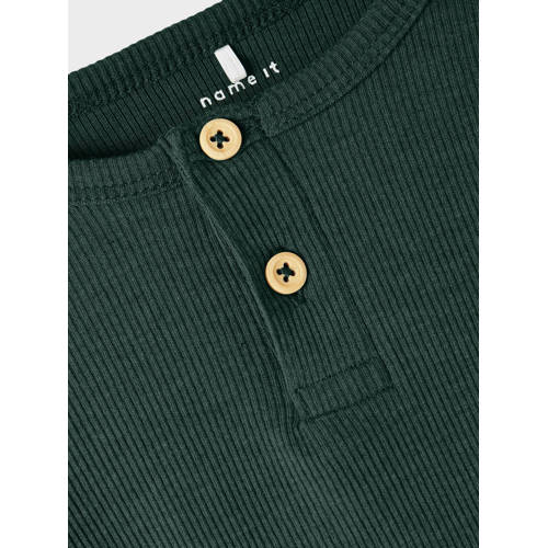 name it MINI longsleeve NMMKAB Groen Jongens Stretchkatoen Ronde hals Effen 116