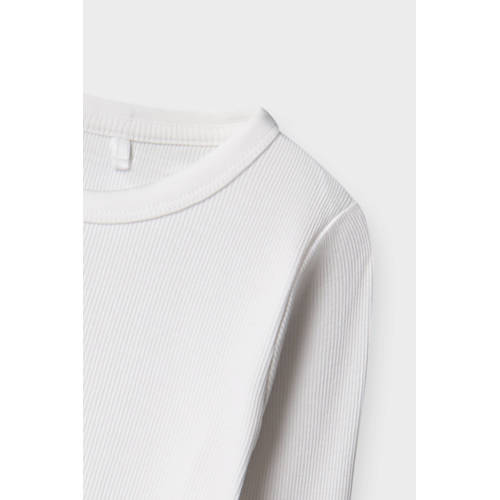name it KIDS longsleeve NKFNAKAL wit Meisjes Stretchkatoen Ronde hals Effen 122 128