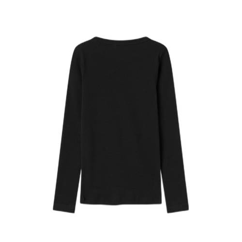 name it KIDS longsleeve NKFNAKAL zwart Meisjes Stretchkatoen Ronde hals 146 152