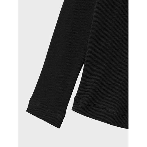 name it KIDS longsleeve NKFNAKAL zwart Meisjes Stretchkatoen Ronde hals 146 152