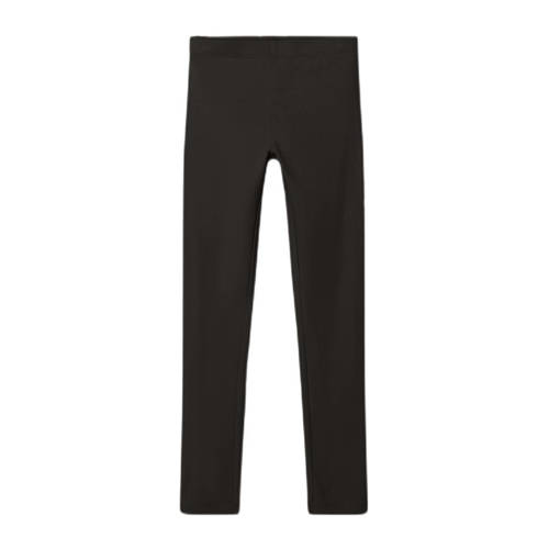 name it KIDS legging NKFVIVIAN set van 2 donkergrijs melange zwart Meisjes Stretchkatoen 146 152