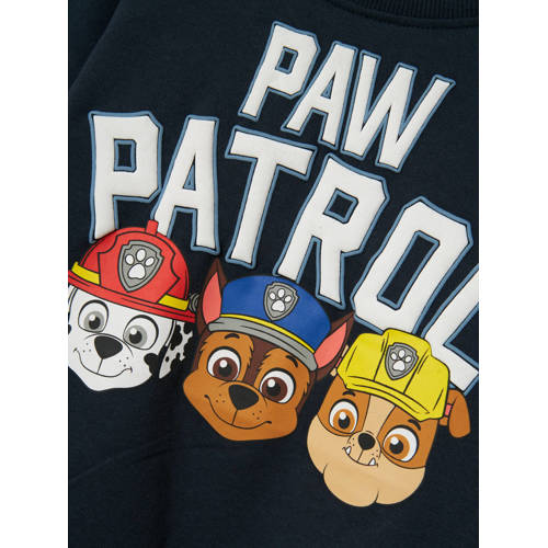 name it MINI Paw Patrol sweater NMMJOKBA met printopdruk donkerblauw Printopdruk 116