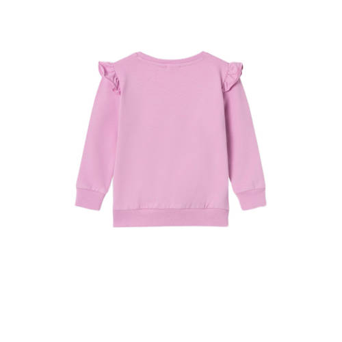name it MINI Paw Patrol sweater NMFJYLA met printopdruk en ruches roze 122 128