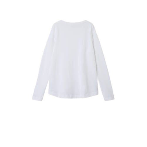 name it KIDS longsleeve NKFVIOLINE wit Meisjes Katoen Ronde hals Effen 98