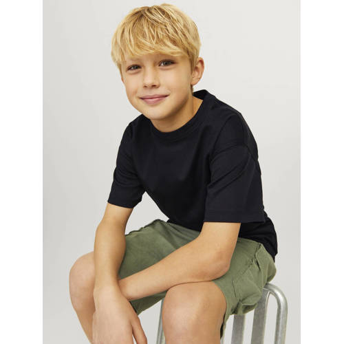 jack & jones JUNIOR T-shirt JJEURBAN EDGE zwart Jongens Katoen Ronde hals 176