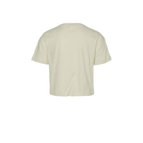 VERO MODA GIRL T-shirt VMCOLLEGE KELLY met tekst ecru Meisjes Katoen Ronde hals 122 128