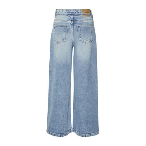VERO MODA GIRL wide leg jeans VMFLORA MR light blue denim Blauw Effen 164