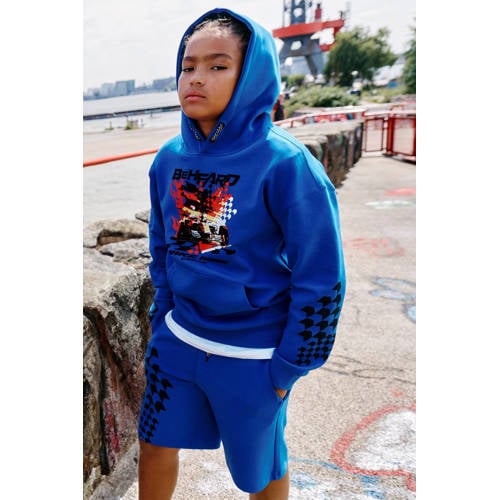 Coolcat joggingshort Stephan met Print Blauw Korte broek Jongens Katoen