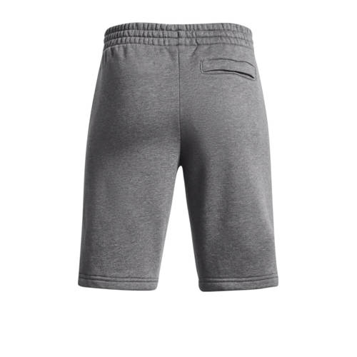 Under Armour joggingshort Rival antraciet wit Sportbroek Grijs Jongens Katoen 140