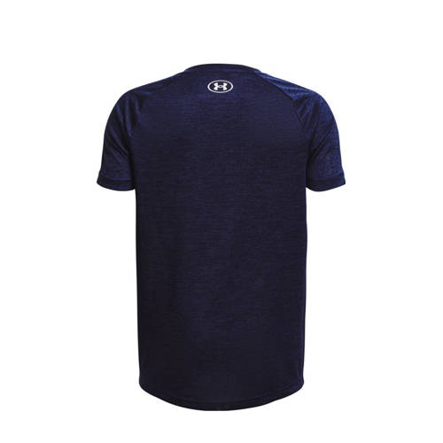 Under Armour sportshirt Tech 2.0 donkerblauw wit Sport t-shirt Jongens Meisjes Polyester Ronde hals 152