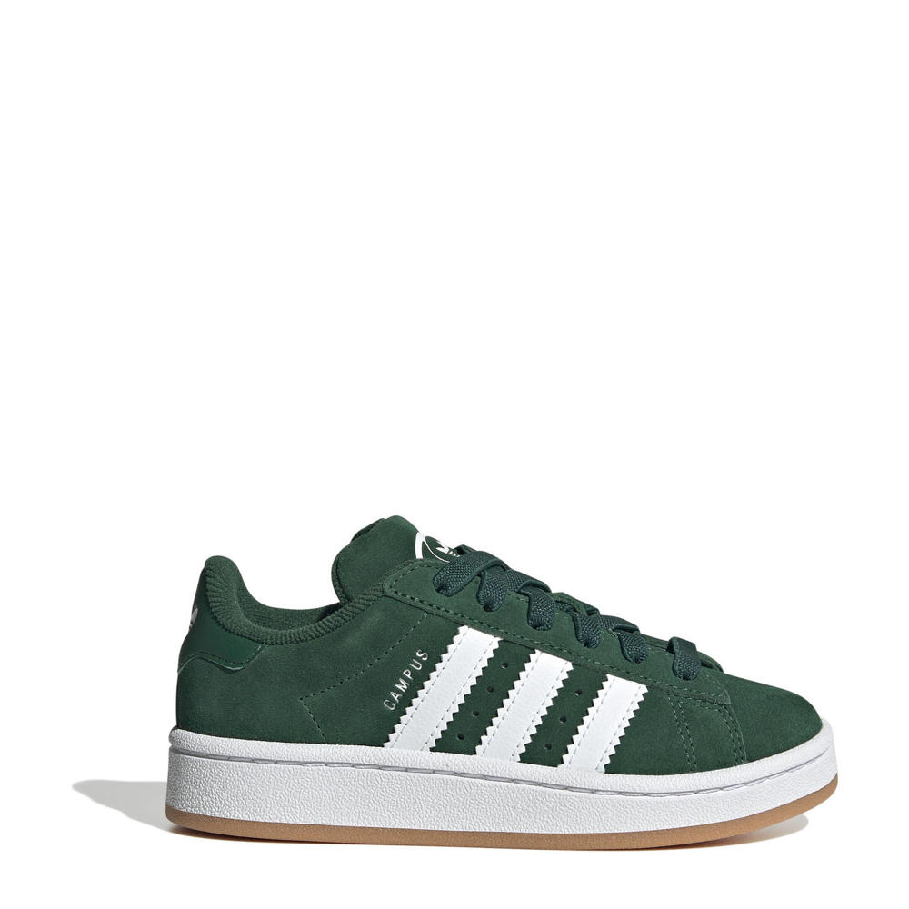Donkergroen en witte jongens en meisjes adidas Originals Campus 00s suède sneakers van suède-pu/voering: mesh/voetbed: eva met veters