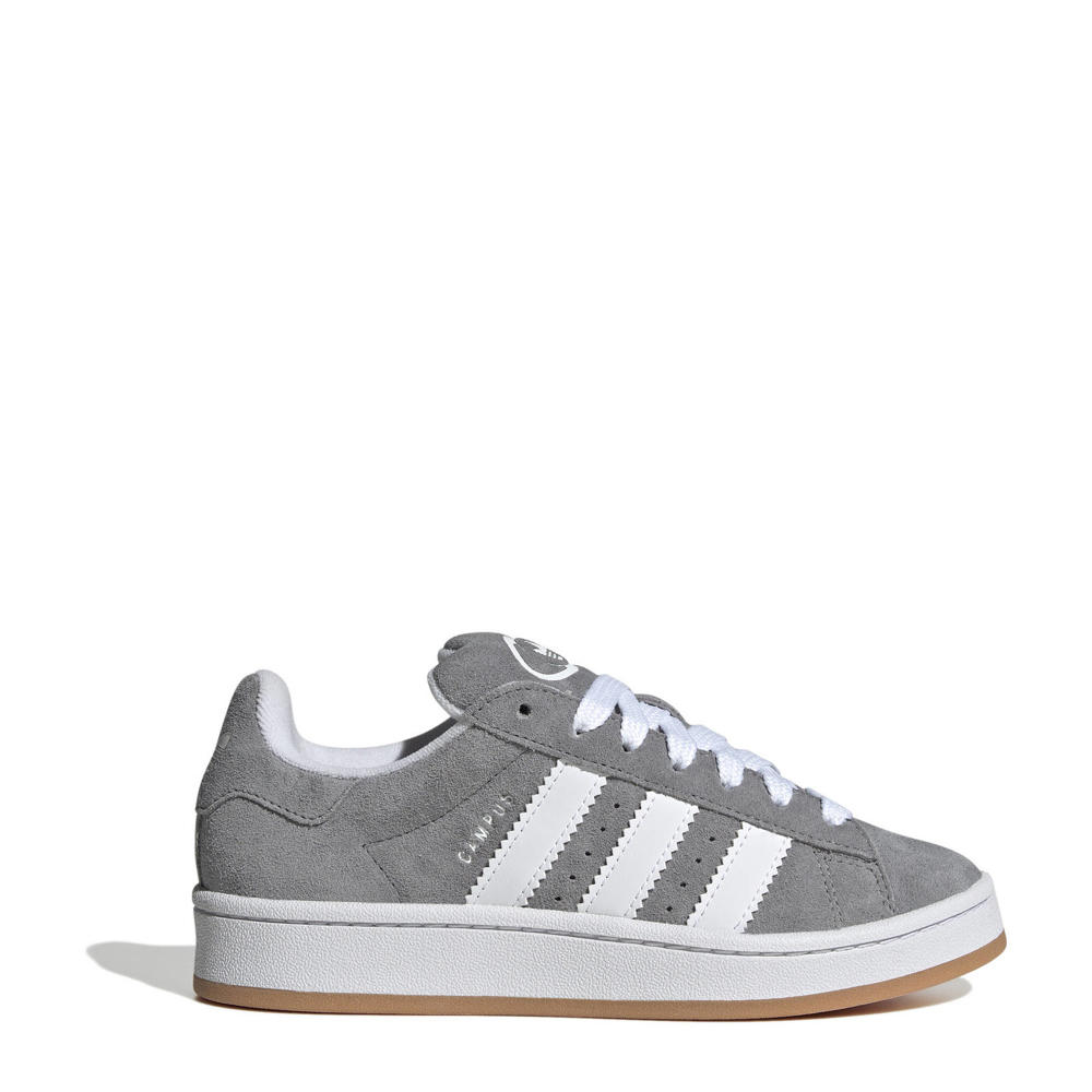 Grijs en witte jongens en meisjes adidas Originals Campus 00s suède sneakers van suède-pu/voering: mesh/voetbed: eva met veters