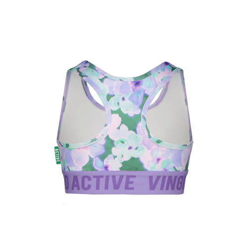 VINGINO sporttop Grace lila groen Paars Meisjes Polyester Ronde hals Meerkleurig 152