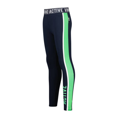 VINGINO sportlegging Shelby diep donkerblauw neon groen Sportbroek Meisjes Polyester 128