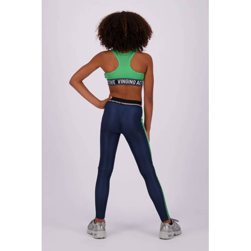 VINGINO sportlegging Shelby diep donkerblauw neon groen Sportbroek Meisjes Polyester 128