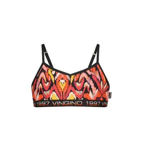 VINGINO bh top + short Paisley zwart rood oranje Meisjes Stretchkatoen Ronde hals 158 164