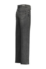 thumbnail: Grey denim meisjes Vingino high waist loose fit jeans stone van denim met rits- en knoopsluiting en effen