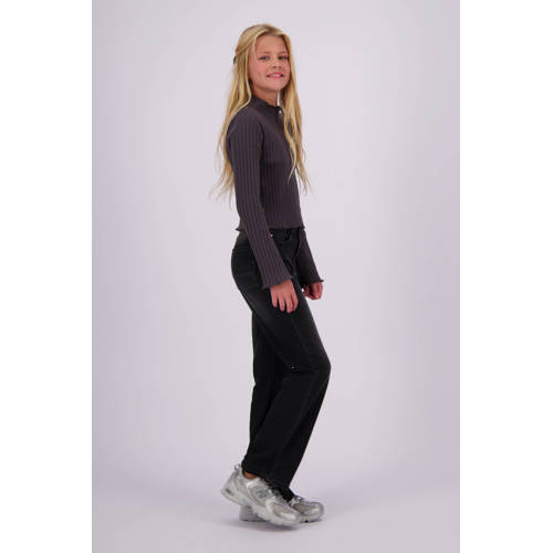 VINGINO straight fit jeans Claire black denim Zwart Effen 152