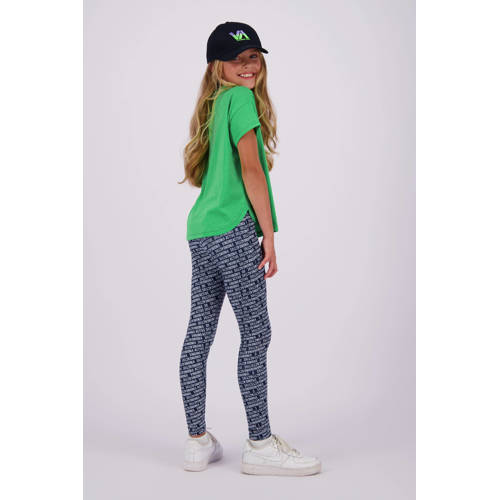 VINGINO sportlegging Shelby met all over print wit donkerblauw Sportbroek Meisjes Polyester 116