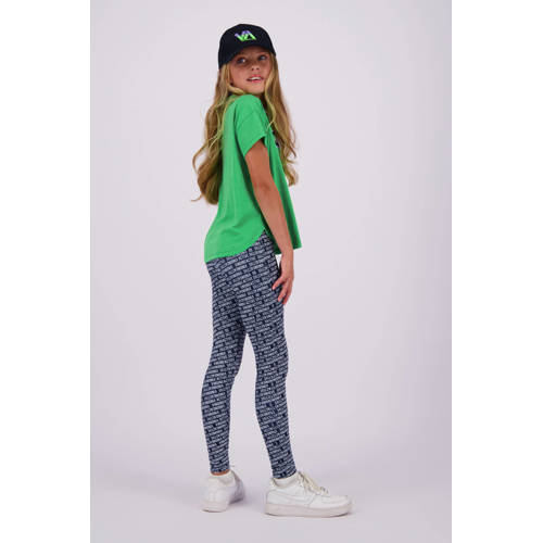 VINGINO sportlegging Shelby met all over print wit donkerblauw Sportbroek Meisjes Polyester 116