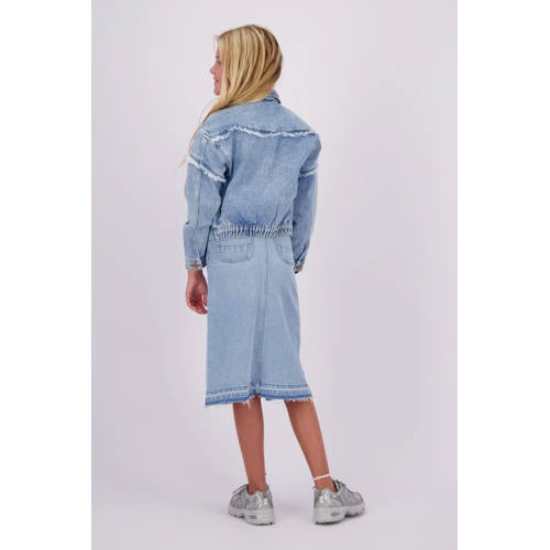 VINGINO spijkerjas Tanja light vintage Blauw Meisjes Denim Klassieke kraag 116