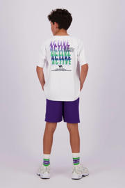 thumbnail: Witte jongens Vingino T-shirt Hit van polyester met backprint, korte mouwen en ronde hals