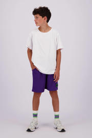 thumbnail: Paarse jongens Vingino regular fit sweatshort Race van polyester met elastische tailleband met koord en effen