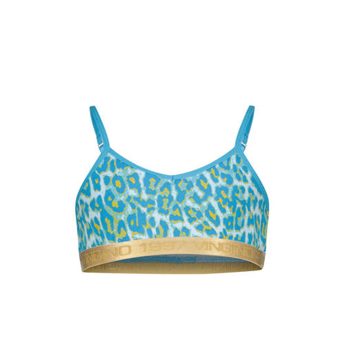 VINGINO bh top Animal set van 2 lichtblauw donkerblauw Meisjes Stretchkatoen 134 140