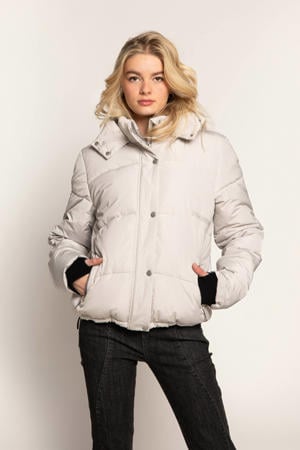 gewatteerde winterjas wit