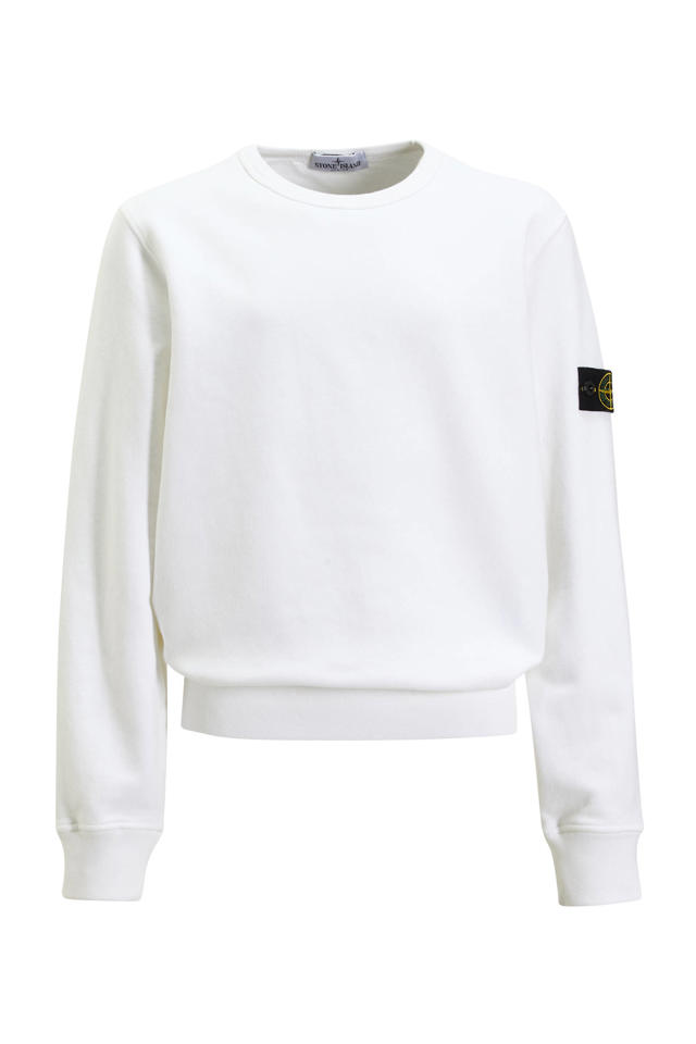 Brushed Cotton Cotton Sweatshirt Witte Stone Island Hoodie Stone