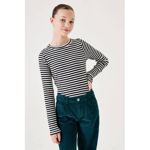 Garcia gestreepte longsleeve zwart/wit Meisjes Katoen Ronde hals Streep - maat 128/134 afbeelding