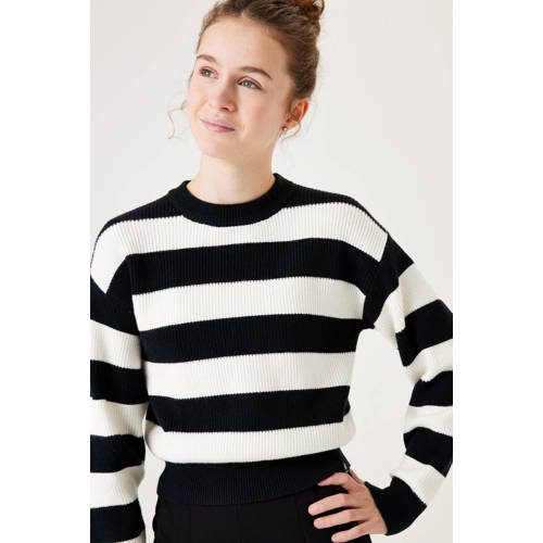 Garcia gestreepte sweater zwart/wit Meisjes Viscose Ronde hals Streep - maat 128/134 afbeelding