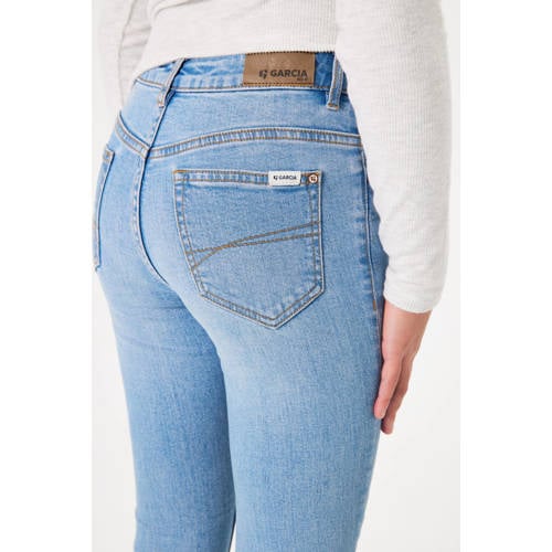 Garcia high waist flared jeans medium used Blauw Meisjes Stretchdenim Effen 128