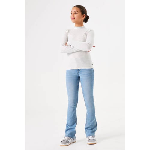 Garcia high waist flared jeans medium used Blauw Meisjes Stretchdenim Effen 128