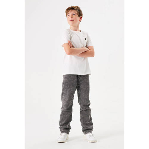 Garcia straight fit jeans medium used Grijs Jongens Stretchdenim Effen 128