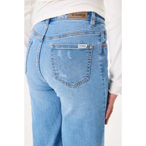 Garcia high waist wide leg jeans medium used Blauw Meisjes Stretchdenim 128