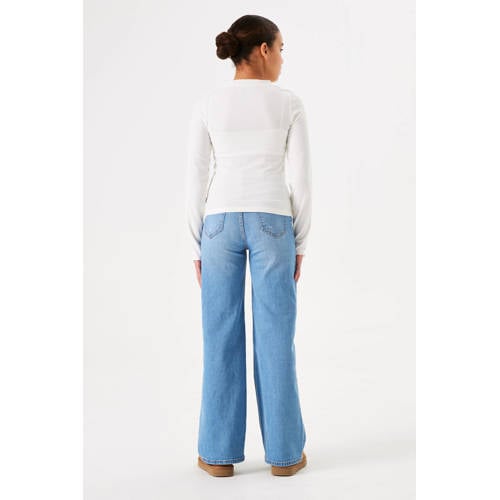 Garcia high waist wide leg jeans medium used Blauw Meisjes Stretchdenim 128