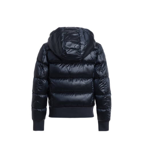 Parajumpers gewatteerde jas donkerblauw Meisjes Polyester Capuchon Effen 164