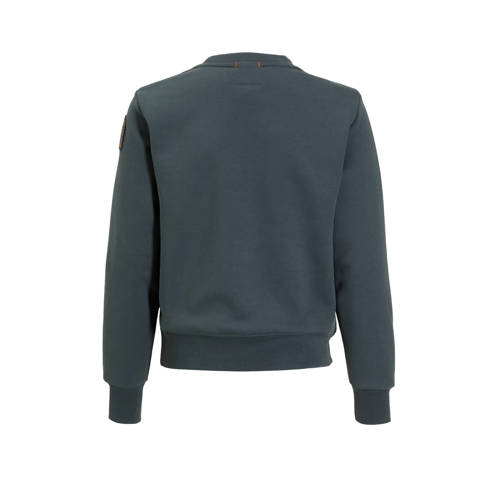 Parajumpers sweater donkergrijs Jongens Katoen Ronde hals Effen 152