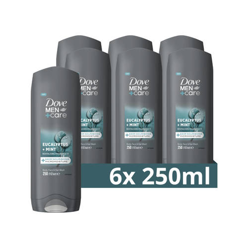 Dove Men+Care Eucalyptus + Mint 3-in-1 douchegel - 6 x 250 ml afbeelding