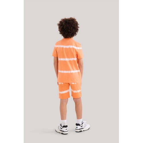 Shoeby tie-dye T-shirt oranje Jongens Katoen Ronde hals Tie-dye 122 128