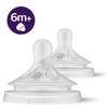 Philips AVENT Natuurlijke Zuigreflex Snelheid 6, 6+ maanden, 2 stuks SCY966/02 Flesspenen
