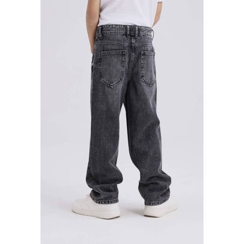 name it KIDS straight fit jeans NKMRYAN Grijs Jongens Denim Effen 176