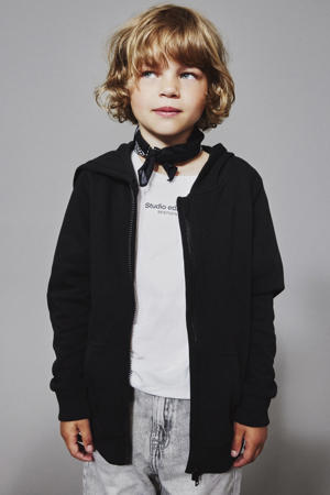 sweatvest NKMNESWEAT zwart